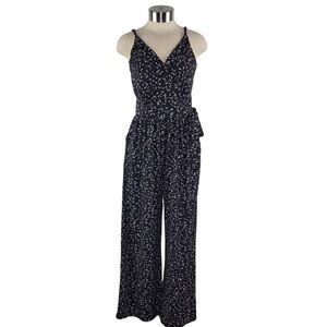 Kaileigh Black and White Patterned Wide-Leg Jumpsuit